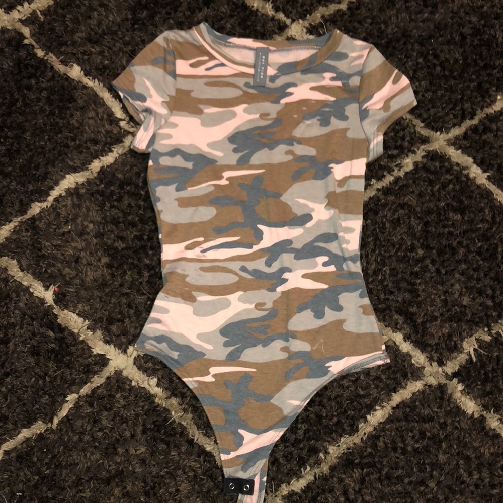 Pink camo body suit